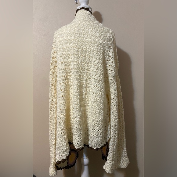 Granny Square Crochet Yarn Cardigan Jacket oversized hand knit - Picture 5 of 7